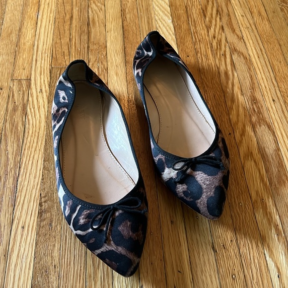 J.Crew Gemma Leopard Print Pointy Toe Flats Size 8.5 - Picture 4 of 9